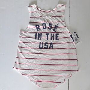 Grayson Threads White and Red Striped Tank Top